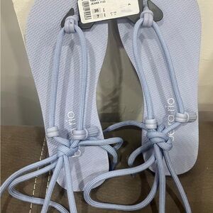 Light Blue Lace-Up Women’s Sandals
